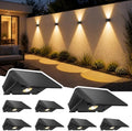 Solar Lights Outdoor Waterproof IP67, WarmWhite Solar Wall Lights Outdoor, Up and Down Fence Lights Solar Powered Dusk to Dawn for Patio, Garden, Backyard, Porch, Pathway, Door, Garage (8 Pack) by Delaiglow