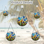 Blue Flower Stained Glass Window Hanging Suncatcher Gifts for Women 12" - Image 6