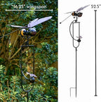 Red Carpet Studios Garden Art Small Bumblebee Balance Rocker Metal Garden Stake Yard Décor, 52.5” Tall, Purple Wings and Butterfly Cutout - Image 3