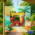 Personalized Crab Colorful Garden Wind Spinner, Custom Name 3D Kinetic Yard Ornament for Outdoor Lawn Decor Gifts - Image 2