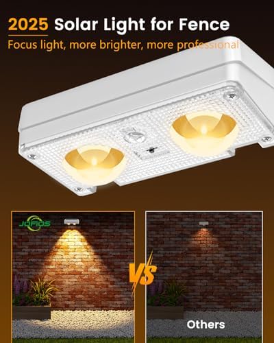 JOFIOS Solar Fence Lights Outdoor Waterproof, 80 Lumens Solar Lights for Fence with Warm White & RGB 8 Colors,Outdoor Solar Light for Deck, Patio, Backyard, Fence, Railing (8-Pack-White) - Image 4