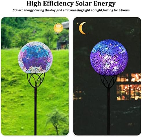 Afirst Solar Outdoor Decorative Light, Mosaic Ball Stake for Yard Decor, 6" - Image 3