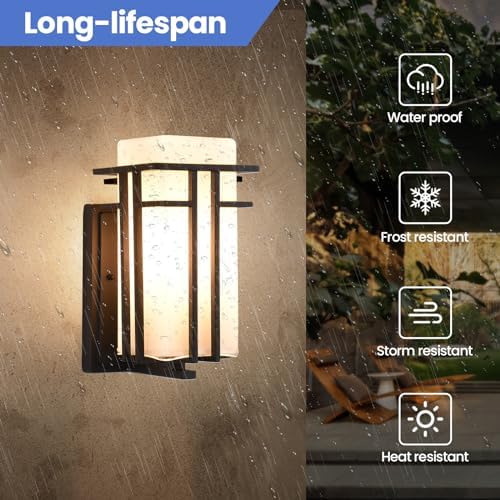 Outdoor Wall Sconce, Anit-Rust Waterproof Exterior Wall Lights - Image 3