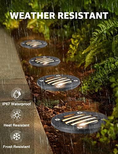 SUNVIE 6-Pack 12W 3000K LED Low Voltage Landscape Well Lights, Grated Top - Image 5