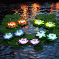 VIHOSE 30 Pcs 16 pcs Large Solar Floating Lotus Lights Lily pad for Pond by VIHOSE