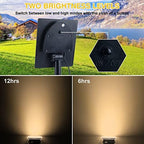 Solar Spot Lights Outdoor, 20 LED IP65 Waterproof Landscape Lighting, Dusk-to-Dawn 3000K Warm White Solar Outdoor Lights for Yard Garden Driveway Porch Walkway, 2-in-1 - Image 4