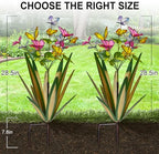 TOMBABY Garden Outdoor Butterfly Enlarge Thickened Wind Resistant Metal Agave Garden Art Metal Plant Country Sculpture Statue Decorations Ornaments Artificial Waterproof Butterflies(Light Green 2pcs) - Image 2