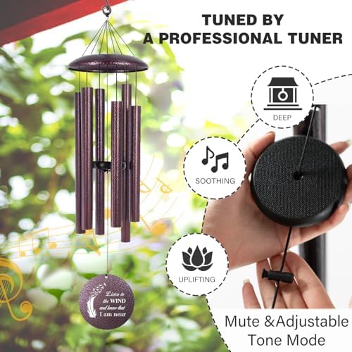 Personalized Wind Chimes Memorial Gifts, Listen to the Wind Know I am Near - Image 4