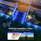 YiLaie Blue Solar Driveway Lights Outdoor IP68 Waterproof 12 Pack Led Dock - Image 6