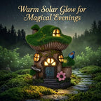 Topadorn Solar Fairy House Garden Statue with LED Light, Outdoor Decor - Image 2