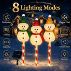 Snowman Solar Christmas Decorations Outdoor, Solar Pathway Stake Lights - Image 3