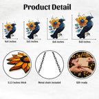 Flowers and Raven Acrylic Suncatcher - Image 2