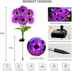 Solar Lights Outdoor, Gift for Women Mom Grandma Friends, 6 Pack 36 Solar Purple Sunflower Lights, Solar Flower Lights Waterproof, Outside Sunflower Decor Lights For Landscape Yard Patio Lawn Pathway - Image 2