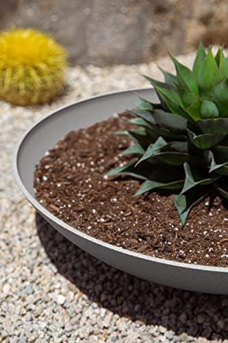Veradek Mason Series Lane Bowl Planter-Large Round Planter for Indoor or Outdoor Tabletops/Gardens |Made from Plastic & Concrete with Drainage Holes|Modern Décor for Flowers, Succulents, Small Plants - Image 5
