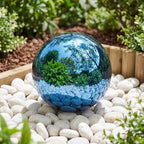 Cabilock Stainless Steel Gazing Ball 6.61 inch Mirror Polished Reflective Garden Globe Outdoor Lawn Ornament for Patio Yard Tabletop Photography Prop Decorative Display - Image 4