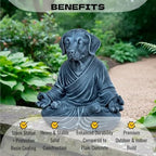 OLOMA Yoga Dog Sculpture Solid Concrete Stone Statue Weather Resistant Heavy Outdoor Indoor Garden Patio Decorative Accent for Tranquil Spaces - Image 3
