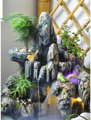 Cascading Rock Outdoor Water Fountain Rockery Water Fountain Decoration, Courtyard Circulating Water Landscape, Balcony Ecological Fish Tank for a Calming in Outdoor - Image 5