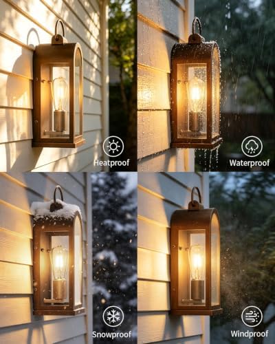 Outdoor Wall Lights Rustic Porch Light Bronze Exterior Lighting Fixture - Image 4