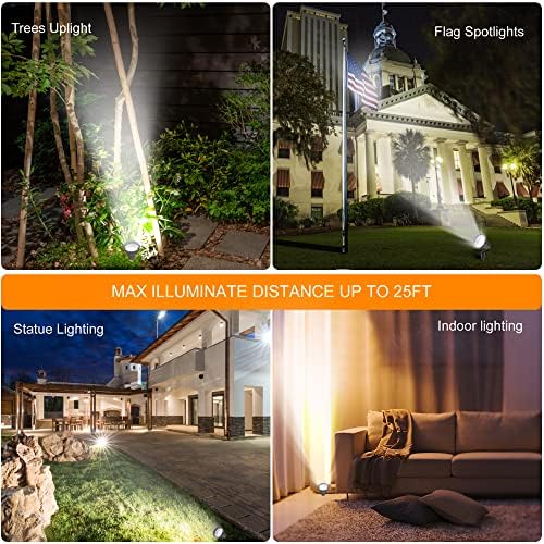 SUNLONG Solar Spot Lights Outdoor Waterproof for Flag Landscape 16.4Ft Wire - Image 4