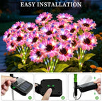Solar Lights Outdoor, Gift for Women Mom Grandma Friends, 4 Pack 24 Solar Colorful Sunflower Lights, Solar Flower Lights Waterproof, Outside Sunflower Decor Light for Landscape Yard Patio Lawn Pathway - Image 4