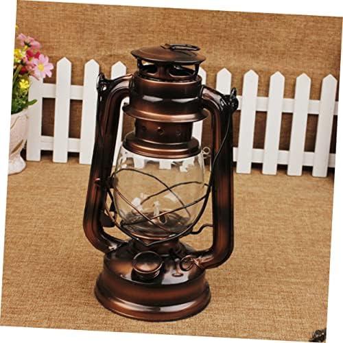 Iron Vintage Lantern Glass Lamp Portable Hanging Kerosene Camping - Image 5