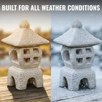 OLOMA Stone Oki Gata Japanese Lantern Garden Statue Asian Concrete Pagoda Handcrafted Ornament Asian Landscape Decor Zen Patio Lawn Yard Shrine Accent - Image 3