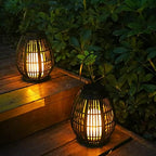 Solar Garden Lantern LED Outdoor Solar Lantern Decorative Rattan Lantern Energy Efficient Patio Pathway Courtyard - Image 3