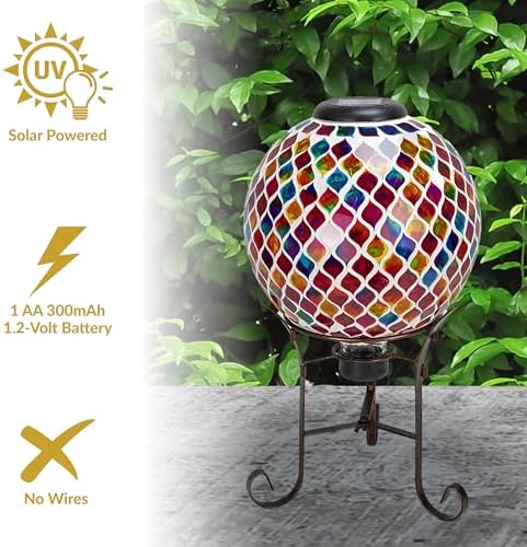 Sunnydaze Solar Gazing Ball for Garden, Summer Trellis - Image 5