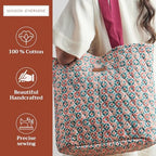 Maison d' Hermine Shopping Bags Cotton Quilted Tote Bag with Zipper Pockets - Image 4