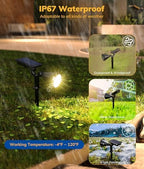 NBKLS Solar Spot Lights for Outside, 21 LED Outdoor Solar Lights for Yard, 4 Pack Solar Spotlights Waterproof Auto On/Off for Landscape, Wall, Garden, Pool, Tree, Pathway and Driveway(Warm White) - Image 3