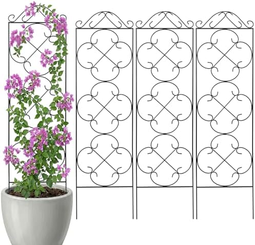Thealyn 4 Pack 56" x 13.8" Metal Trellis for Potted Plants and Planters by ThealynGardens