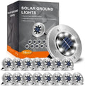 INCX Solar Lights Outdoor Waterproof, Cold White, 16 Pack Ground Lights by INCX