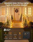 Solar String Lights, 6 Packs Total 198Ft 600 LED Fairy Lights Warm White - Image 3