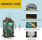 Solar Lantern Vibrant Stained Glass Design Bass Fish Aquatic Fishing Lovers Garden Hanging Lantern Waterproof Solar Powered Lighting Outdoor Table Lamp for Deck Yard Patios Trees Decor - Image 2