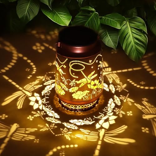 Dragonfly Gifts for Women Solar Lantern Dragonfly Decor Birthday Gifts for Women Mom Grandma Sister Friend Mothers Day Gifts Garden Decor Metal Solar Lights Outside Decor for Backyard Patio Deck Porch by Fussion