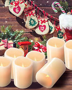 Hausware Flameless Candles Battery Operated Candles Set of 12 (D: 3" x H: 4") Real Wax Pillar Flickering Candles LED Flameless Candles with Remote and Timer Control (Ivory Color) - Image 5