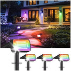 Fabrito Color Changing Solar Spot Lights Outdoor 4 Pack, [6+1 Lighting Modes] Auto On/Off RGB Spotlights, Waterproof Multicolor Landscape Lights for Garden, Tree, Halloween, Christmas by Fabrito-topbrandinlandscapespotlights