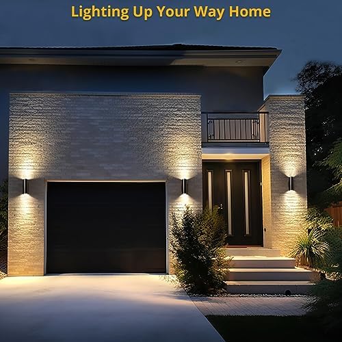 wowlite Outdoor Wall Sconces, Cylinder Up & Down Light, Matte Black, 2 Pack - Image 4