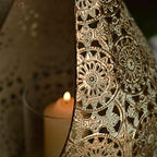 Moroccan Gold Candle Lantern, Extra Large, 13.75 Inches - Image 6