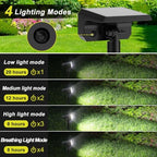Solar Spot Lights Outdoor Waterproof IP67, [6 Pack/75LED] 2-in-1 Solar Landscaping Spotlights, 4 Lighting Modes Solar Powered Garden Flood Light for Patio Pathway Driveway Yard Pool (Cool White) - Image 2