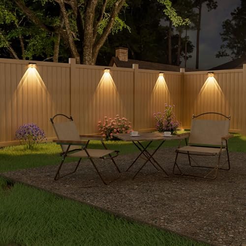 NIORSUN Solar Fence Lights,12 Pack Solars Deck Light,Warm White Color,Outdoor Bulb Waterproof Led IP65,Power Patio Lamp with Lenses for Outside/Backyard/Railing/Yard(Black) - Image 2