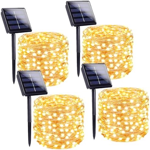 Solar String Lights Outdoor, 4Pack 800LED 288FT Fairy Lights Warm White by BHCLIGHT