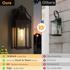 Dusk to Dawn Outdoor Wall Lantern, Waterproof Porch Light, Brown - Image 4