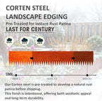 20ft. 6-Pack Cor-Ten Steel Landscape Edging - 40" L x 8" H Lawn Edging with 6 Stakes, Hammer-in Metal Garden Border for Landscaping, Lawn & Yard (Rusted) - Image 4