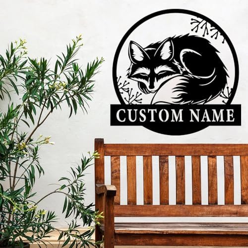 Custom Fox Wall Signs - Personalized Metal Art - Name Signs - Gift for Fox Lover - Wall Hangings - Housewarming Gift - Image 2