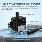 Solar Water Pump 12v With Solar Panel Efficient Powered Water Pump For Pond Circulation, Filtration, And Aeration, Submersible Fountain Kit For Garden, Bird Bath, Feature (9v 6w Panel + + Filter). - Image 7