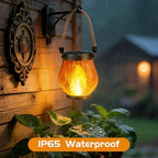 2 Pack Solar Lanterns Outdoor Waterproof, Flickering Flame Hanging Lanterns - Image 4