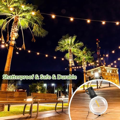 Lakumu 100FT G40 Solar String Lights Outdoor, Globe Outdoor String Lights - Image 5