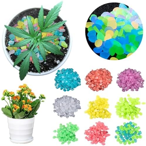 Glow in The Dark Pebbles 600 Pcs Glow in The Dark Pebbles Water Tank Luminous Stones Garden Path Aquarium Glowing Outdoor Decorations(Orange) - Image 6