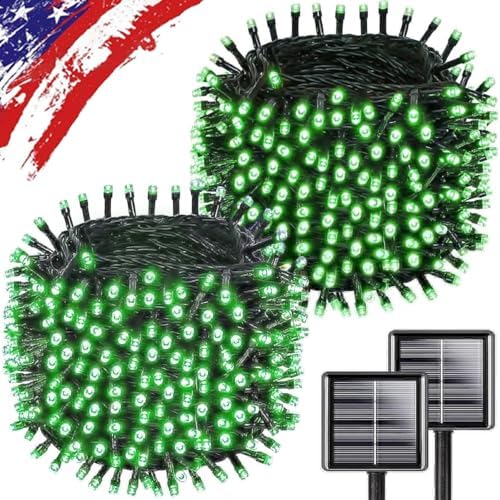 KAQ 2pack 500LED Solar String Lights Outdoor Waterproof Green by KAQ